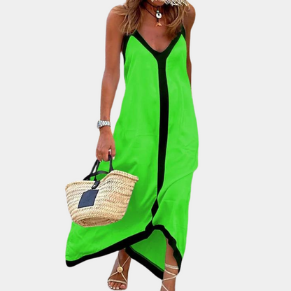 LD Dames zomer maxi jurk met spaghetti bandjes