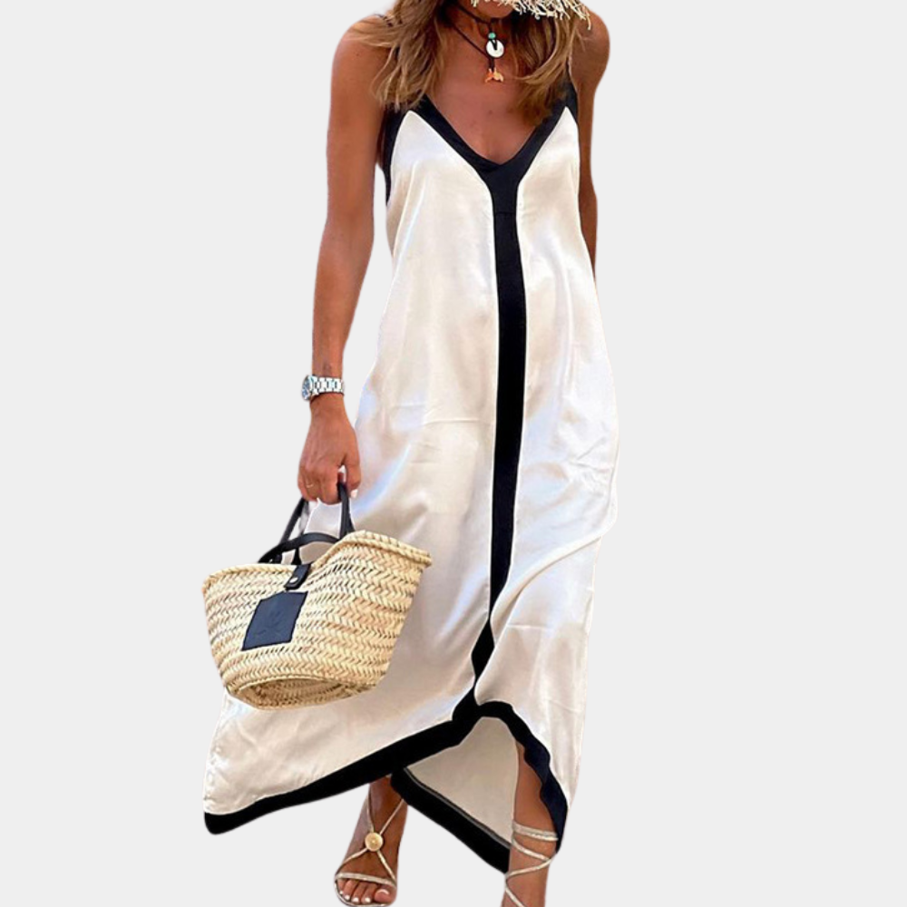 LD Dames zomer maxi jurk met spaghetti bandjes