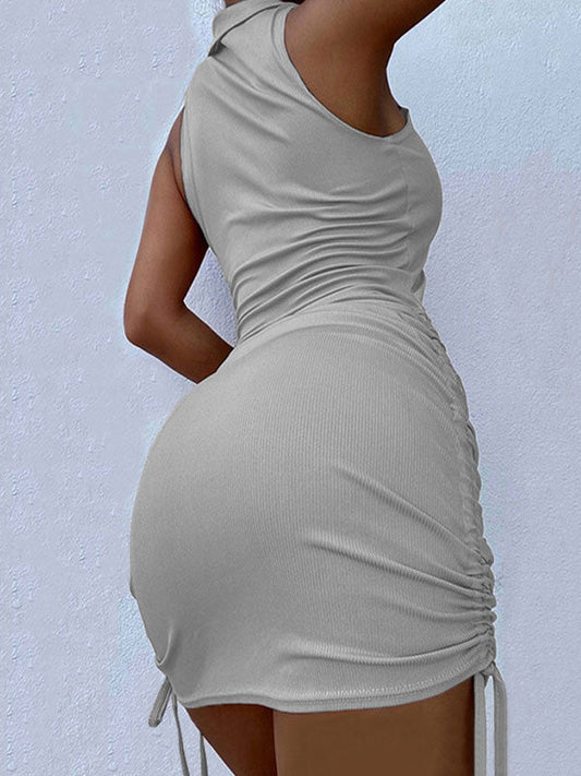 LD Polo V-hals bodycon mini jurk