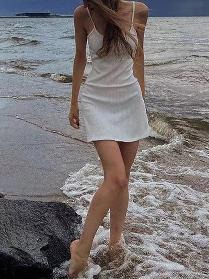 LD | Witte zomer strand mini-jurk
