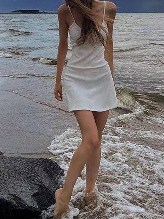 LD | Witte zomer strand mini-jurk