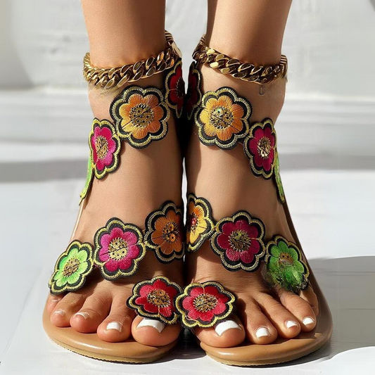 LD | - sandalen met bloemen voor dames
