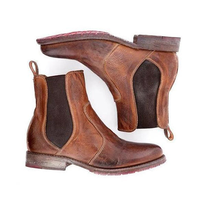 LD | Enkellaarsjes voor dames in vintagestijl leer