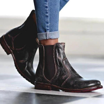 LD | Enkellaarsjes voor dames in vintagestijl leer