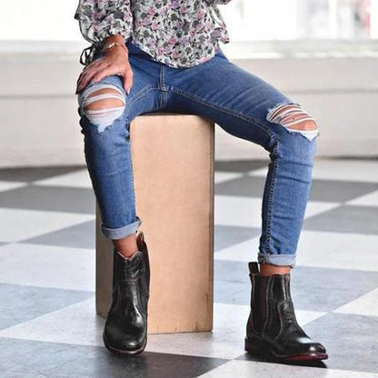 LD | Enkellaarsjes voor dames in vintagestijl leer