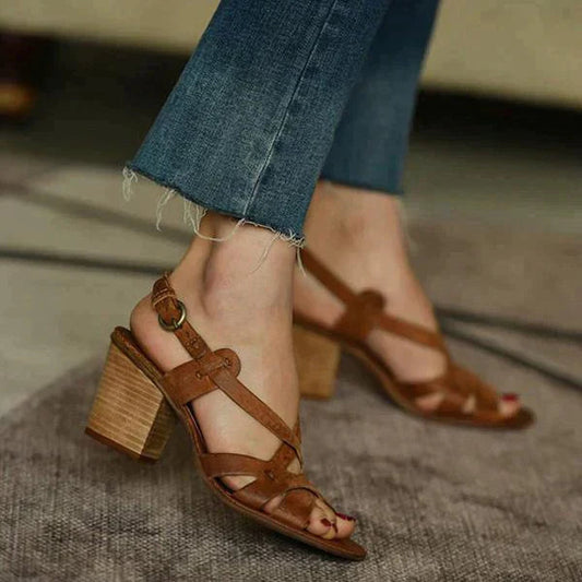 LD | Sandalen met lage blokhak