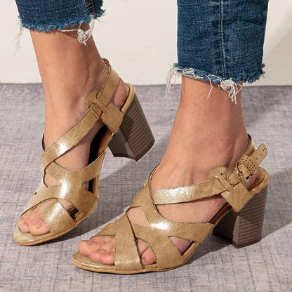 LD | Sandalen met lage blokhak