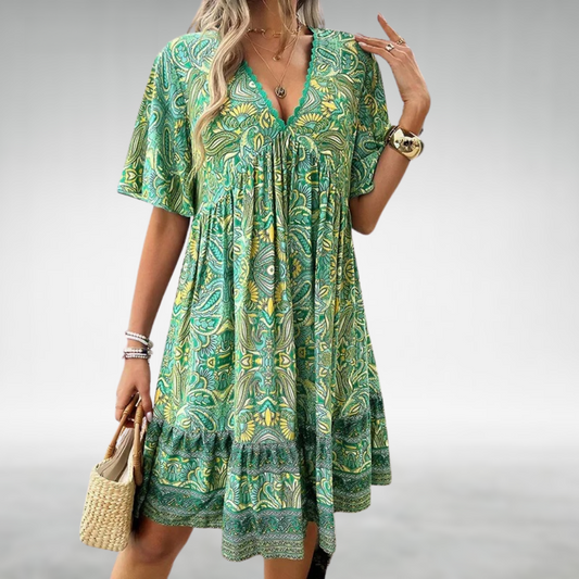 LD Zomer Boho Paisley Print Mini Jurk