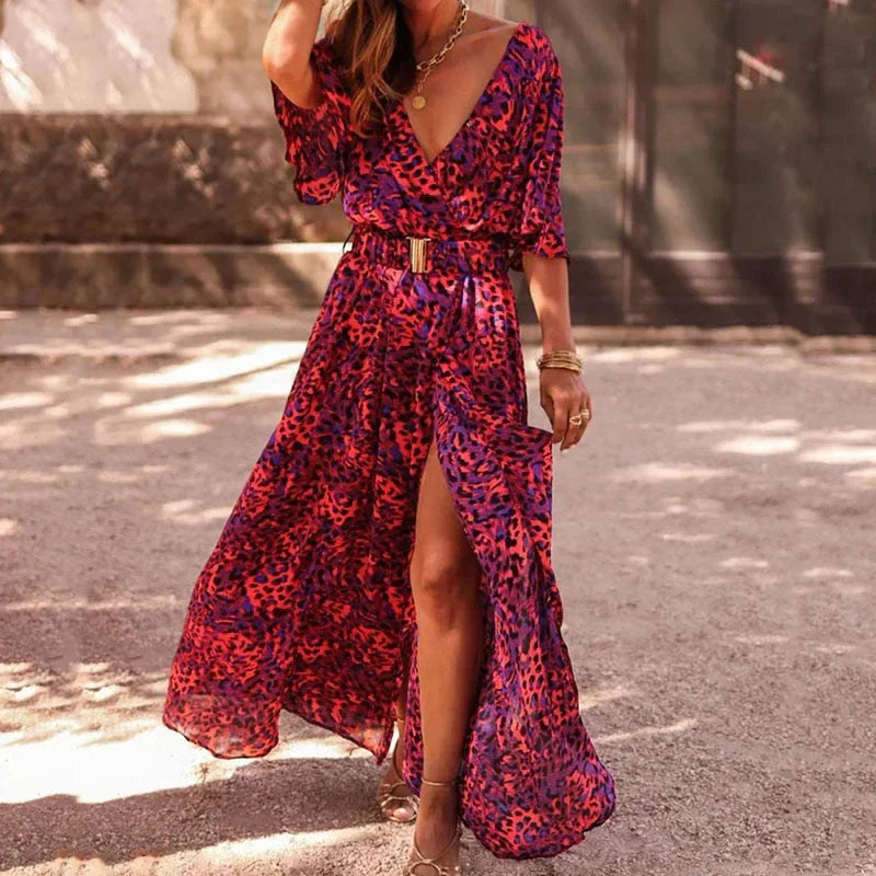 LD | Stijlvolle maxi jurk met print en split