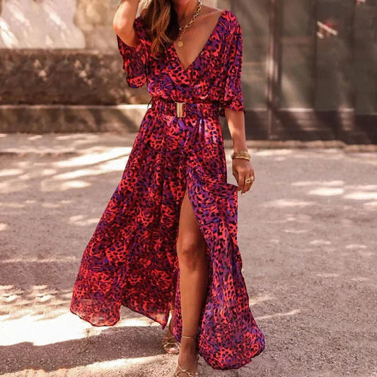 LD | Stijlvolle maxi jurk met print en split