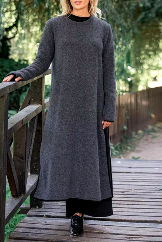 LD | Gezellige maxi jurk in een gelaagde look