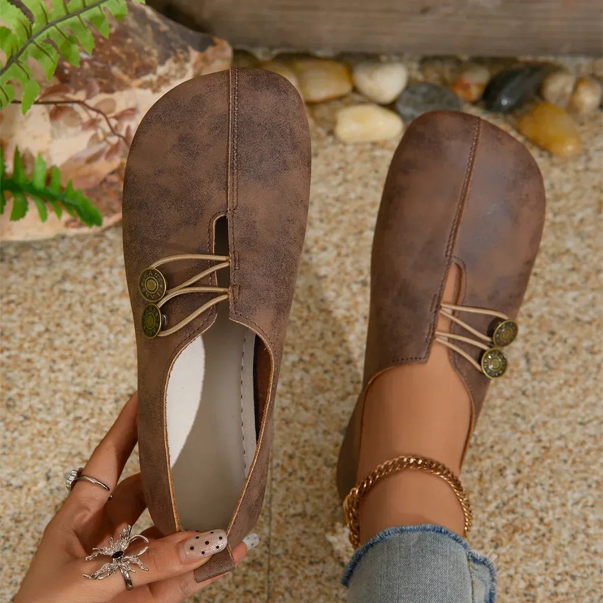 LD | Zachte slip-on knop flats