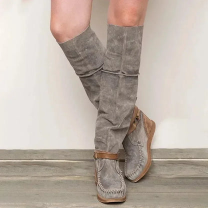 Boho-geïnspireerde kniehoge mocassins