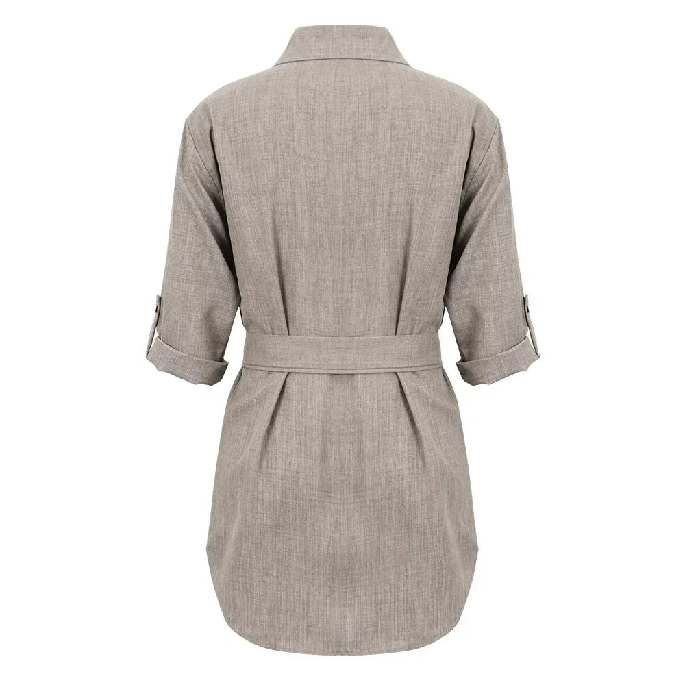 LD | Elegant Mini Jurkje Diepe V-Hals 3/4 Mouwen Vrouwen Mode