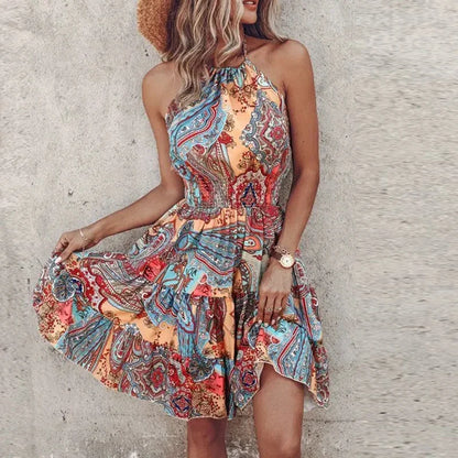 LD | Rugloze minijurk met onregelmatige print