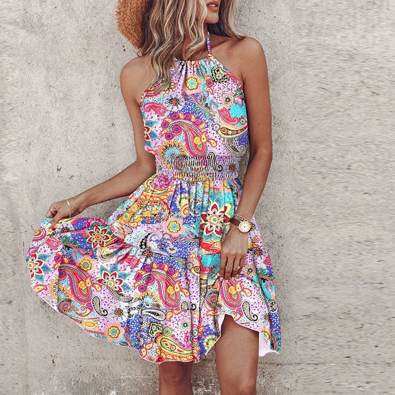 LD | Rugloze minijurk met onregelmatige print