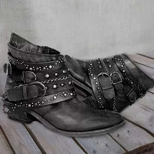 Rockstar Chic enkellaarsjes met studs