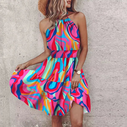 LD | Rugloze minijurk met onregelmatige print