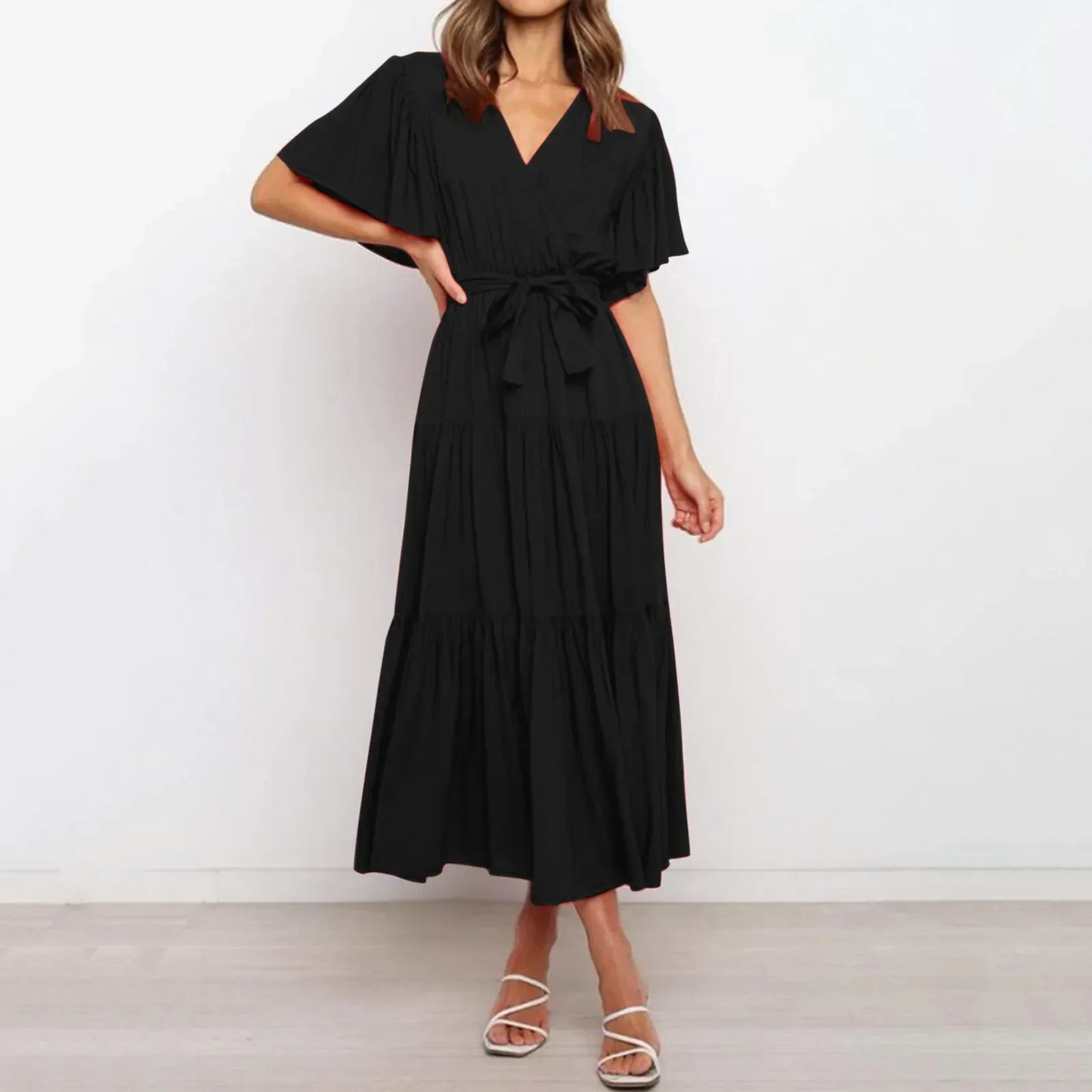 LD | Maxi jurk met diepe V-hals