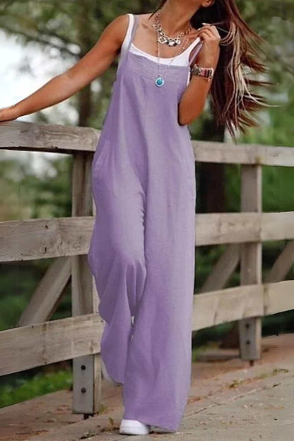LD | Effen cami overall met wijde pijpen