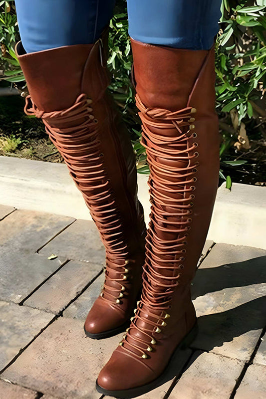 LD | Over-the-knee laarzen met veters