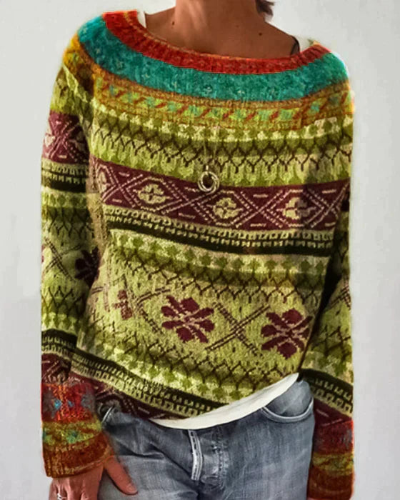 Boho gebreide trui