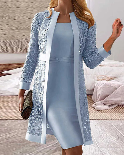 LD Dames Kanten Vest Jurk Tweedelige Set