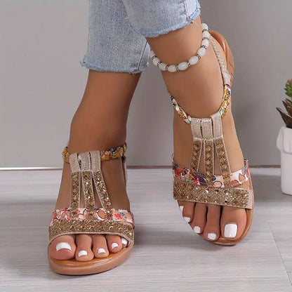 LD | Boho glam strass gevlochten sleehakken