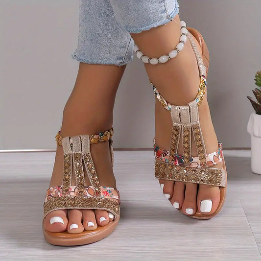 LD | Boho glam strass gevlochten sleehakken