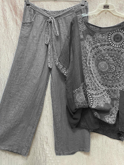 LD | Tweedelige set met losse bohemienprint