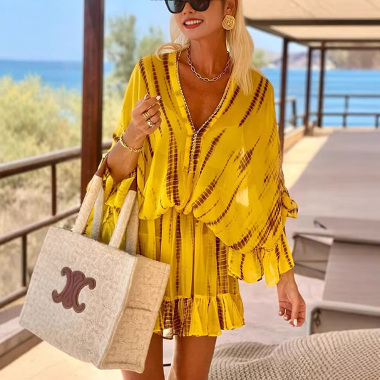 LD | Chique mini jurk met hoge V-hals