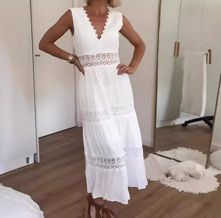 LD | Witte kanten maxi jurk