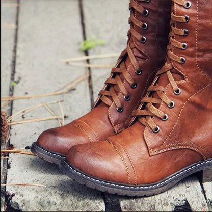 LD | Vintage kniehoge veterlaarzen