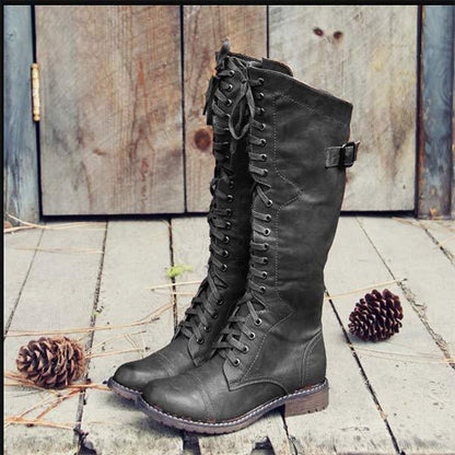 LD | Vintage kniehoge veterlaarzen
