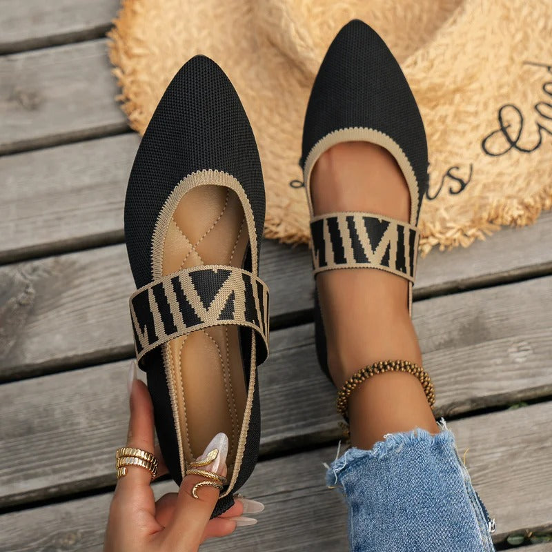 LD | Elegante taps toelopende flats met geruite band