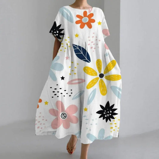 LD | Midi-jurk met bloemenpatroon