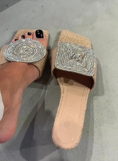 Vierkante ronde sandalen met hak