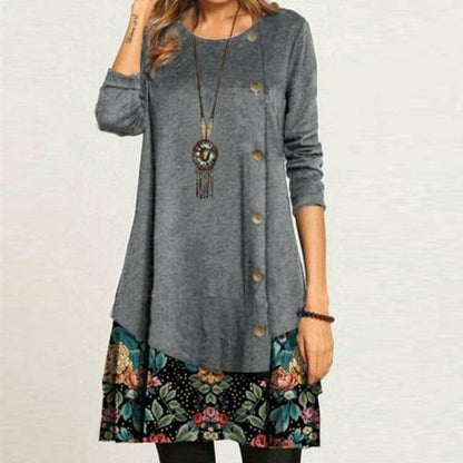 LD | Casual korte vintage jurk met vest voor vrouwen