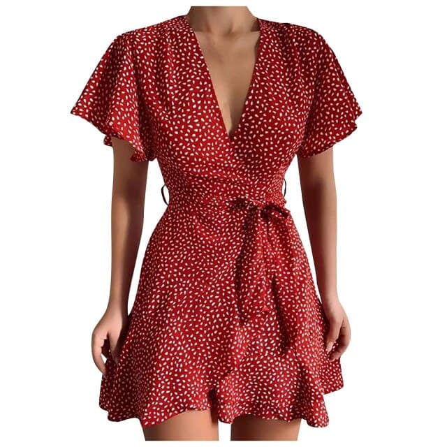 LD | Korte vintage mini jurk met vlindermouwen