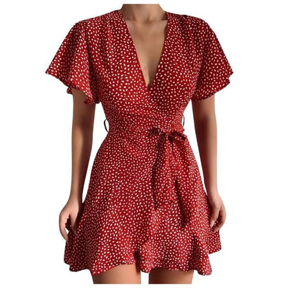 LD | Korte vintage mini jurk met vlindermouwen