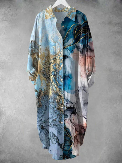 LD | Midi-jurk met knoopjes en bloemenprint