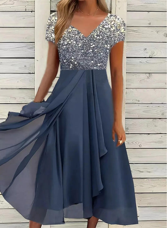 LD | Elegante maxi jurk met V-halslijn