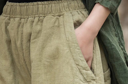LD | Katoen-linnen Baggy Cargo Broek
